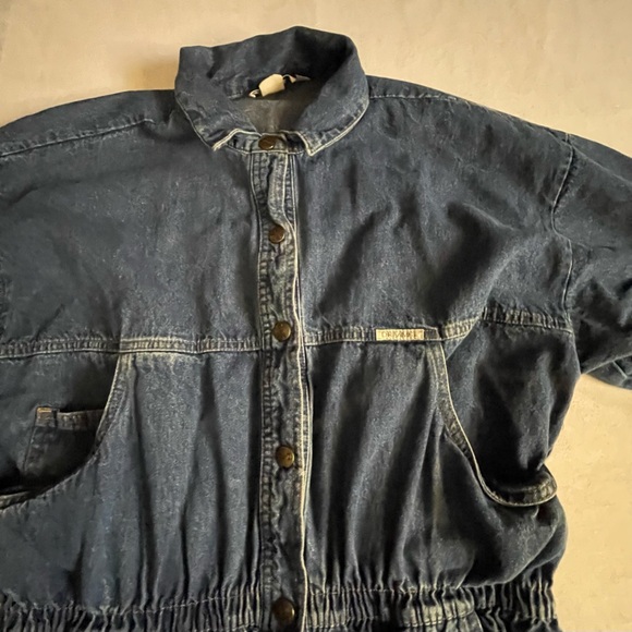 Vintage Dreams Denim Jumpsuit romper Jean Medium pockets! - Picture 3 of 10